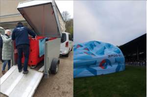 Ballonstart_Vorbereitungen: Transport und Auslegen
