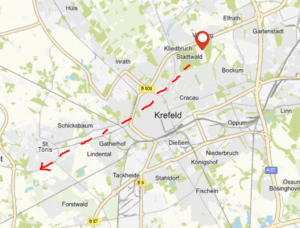 Zugrichtung der Ballone Ostersamstag abend