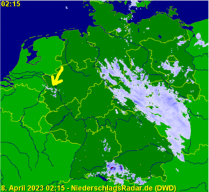 Regenradar Ostersamstag 02:15