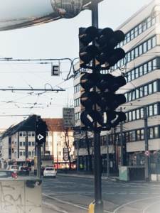 Ampelbaum für Straßenbahnen, Rheinstraße Krefeld 2023