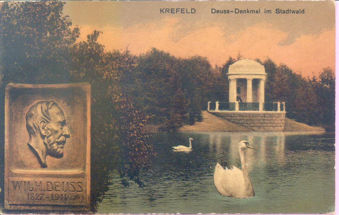 Historische Ansicht des Deuß-Tempels im Stadtwald